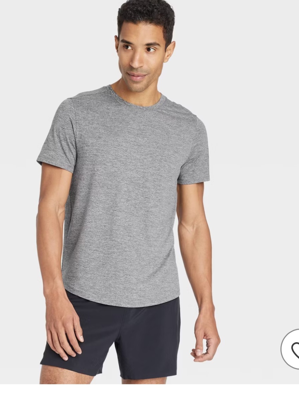 Men's Crewneck Heathered Gray Performance T-Shirt L